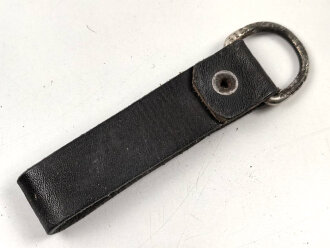 Aufschiebeschlaufe für einen Dienstdolch oder Querriemen, schwarzes Leder