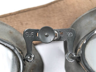 Kradmelderbrille Wehrmacht. Datiert 1939, Gummimuscheln weich, gebraucht
