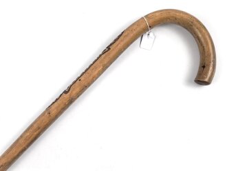 1.Weltkrieg Frankreichfeldzug,  handgeschnitzter Erinnerungsstock " Vogesen 1917". Gesamtlänge 80cm