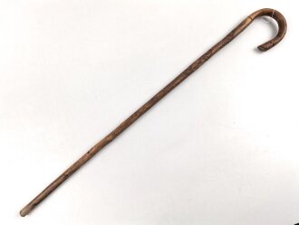 1.Weltkrieg Frankreichfeldzug , handgeschnitzter Erinnerungsstock "Argonnen 1914 /  17". Gesamtlänge 92cm
