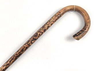 1.Weltkrieg Frankreichfeldzug,  handgeschnitzter Erinnerungsstock " Vogesen 1917". Gesamtlänge 78cm