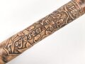 1.Weltkrieg Frankreichfeldzug,  handgeschnitzter Erinnerungsstock " Vogesen 1917". Gesamtlänge 78cm