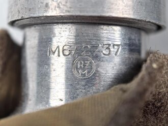 Feldflasche Wehrmacht in gutem Zustand. bis auf den RZM markierten Korpus "W.A.L.38" gestempelt