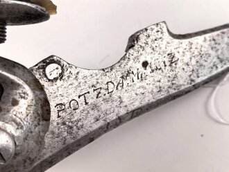 Preußen, Teil einer Steinschlosspistole . Herstellersignatur „POTZDAMMAGAZ".