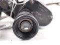 Fernglas, Doppelfernrohr 6 x 30 Wehrmacht. Hersteller E.Leitz Wetzlar. Klare Durchsicht, Strichplatte deutlich. Die Anknöpflasche von 1939.