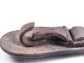 Gehänge für eine Blankwaffe. Ungereinigtes Kammerstück , braunes Leder, Metallteil defekt