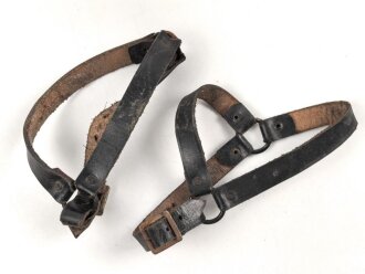 Paar Marschriemen für Stiefel, schwarzes Leder,...