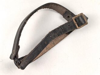 Paar Marschriemen für Stiefel, schwarzes Leder, guter Gesamtzustand, ungereinigt