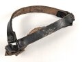 Paar Marschriemen für Stiefel, schwarzes Leder, guter Gesamtzustand, ungereinigt