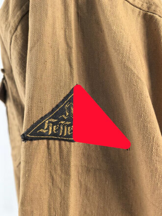 Hitlerjugend, Diensthemd eines Angehörigen im Gebiet West Hessen Nassau. getragenes Stück