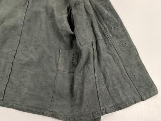 Drillichjacke Wehrmacht, Variante ohne Taschen, wohl Luftwaffe. Getragenes Kammerstück in gutem Gesamtzustand