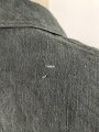 Drillichjacke Wehrmacht, Variante ohne Taschen, wohl Luftwaffe. Getragenes Kammerstück in gutem Gesamtzustand