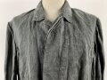 Drillichjacke Wehrmacht, Variante ohne Taschen, wohl Luftwaffe. Getragenes Kammerstück in gutem Gesamtzustand