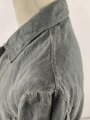 Drillichjacke Wehrmacht, Variante ohne Taschen, wohl Luftwaffe. Getragenes Kammerstück in gutem Gesamtzustand