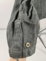 Drillichjacke Wehrmacht, Variante ohne Taschen, wohl Luftwaffe. Getragenes Kammerstück in gutem Gesamtzustand