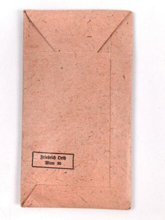 Schutzwall Ehrenzeichen, im Bandring markiert L/15 für Friedrich Orth , Wien. In der zugehörigen Tüte, mit Band