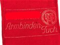 Teil einer Hakenkreuzarmbinde. Filz, mottig, mit RZM Etikett. Ungereinigt