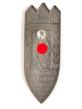 Blechabzeichen Aufmarsch der HJ Gebiet 13 Hessen Nassau 1934, Nadel lose beiliegend