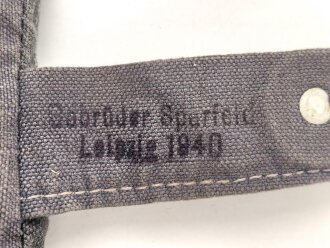 Brotbeutel für Angehörige der Luftwaffe, getragenes Stück datiert 1940, ungereinigt