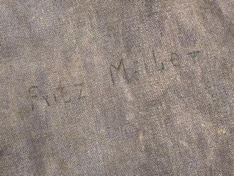 Brotbeutel für Angehörige der Luftwaffe, getragenes Stück datiert 1940, ungereinigt