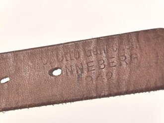 Tornisterriemen Wehrmacht. Gebraucht, datiert 1942