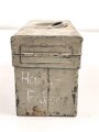 Transportkasten Wehrmacht, Maße etwa  8 x 21 x 10cm. Originallack