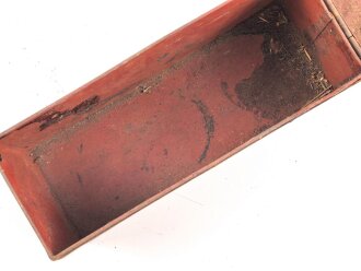 Transportkasten Wehrmacht, Maße etwa  8 x 21 x 10cm. Originallack