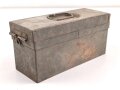 Transportkasten Wehrmacht, Maße etwa  8 x 21 x 10cm. Originallack