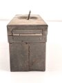 Transportkasten Wehrmacht, Maße etwa  8 x 21 x 10cm. Originallack