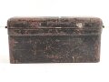 Transportkasten Wehrmacht, Maße etwa  8 x 21 x 10cm. Originallack