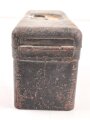 Transportkasten Wehrmacht, Maße etwa  8 x 21 x 10cm. Originallack