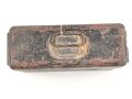 Transportkasten Wehrmacht, Maße etwa  8 x 21 x 10cm. Originallack