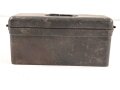 Transportkasten Wehrmacht, Maße etwa  8 x 21 x 10cm. Originallack