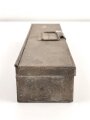 Transportkasten Reinigungsgerät für Flak 38 Wehrmacht, Maße etwa  7,5 x 31,5 x 5cm. Originallack