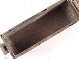 Transportbehälter vermutlich Deutsch 1. Weltkrieg, Maße etwa 6 x 5 x 18,5 x 11,5cm