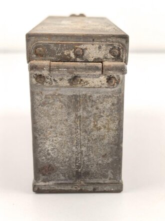 Transportbehälter vermutlich Deutsch 1. Weltkrieg, Maße etwa 6 x 5 x 18,5 x 11,5cm