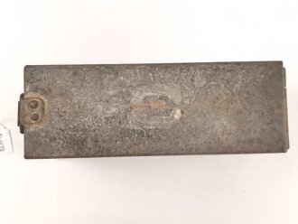 Transportbehälter vermutlich Deutsch 1. Weltkrieg, Maße etwa 6 x 5 x 18,5 x 11,5cm