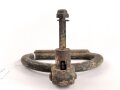 Schwerer Metallgriff Wehrmacht, vermutlich zum öffnen und ziehen von Werkzeugschubladen oder ähnlichem . Breite 12cm, Originallack