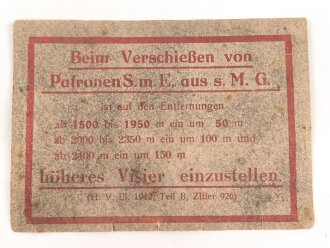 Originales Papieretikett für einen Patronenkasten...