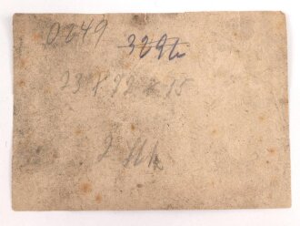 Originales Papieretikett für einen Patronenkasten der Wehrmacht. Maße 7 x 10cm