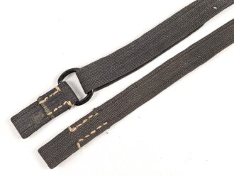 Blauer Webleinenriemen Wehrmacht, Breite 2,3cm, Verstellbar, Gesamtlänge wie fotografiert 96cm