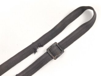 Blauer Webleinenriemen Wehrmacht, Breite 2cm, Vermutlich für Optikbehälter oder ähnliches, Gesamtlänge wie fotografiert 90cm