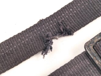 Blauer Webleinenriemen Wehrmacht, Breite 2cm, Vermutlich für Optikbehälter oder ähnliches, Gesamtlänge wie fotografiert 90cm