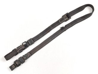 Blauer Webleinenriemen Wehrmacht, Breite 2cm, Vermutlich für Optikbehälter oder ähnliches, Gesamtlänge wie fotografiert 90cm