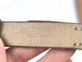 Trageriemen Wehrmacht, schwarzes Leder Breite 2cm, Gesamtlänge 114cm, datiert 1941