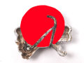 Totenkopf für einen Kragenspiegel der Panzertruppe. Aluminium , narbiger Bodenfund
