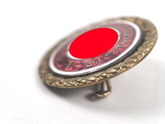 Goldenes Ehrenzeichen der NSDAP, große Ausführung 30mm, Hersteller Deschler & Sohn München" Getragenes Stück in gutem Gesamtzustand, Verleihungsnummer 38048