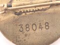 Goldenes Ehrenzeichen der NSDAP, große Ausführung 30mm, Hersteller Deschler & Sohn München" Getragenes Stück in gutem Gesamtzustand, Verleihungsnummer 38048