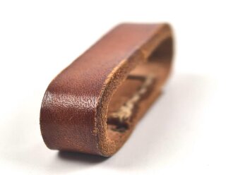 Schieber für ein Zweidornkoppel, braunes Leder, Innenmaß 55mm