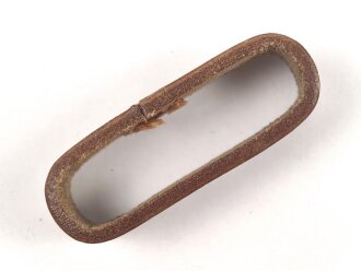 Schieber für ein Zweidornkoppel, braunes Leder, Innenmaß 44mm